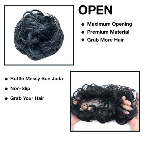 Ruffle Bun Black
