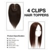 4X4 Clip Hair Topper Brown