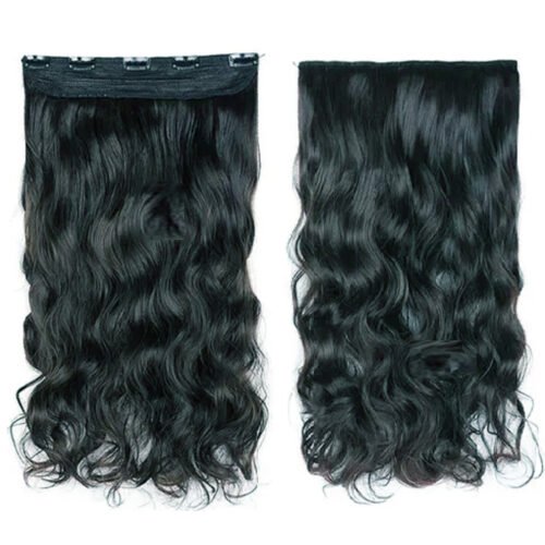5 Clip-in Hair Extension Black (Wavy)
