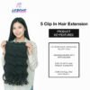 5 Clip-in Hair Extension Black (Wavy)
